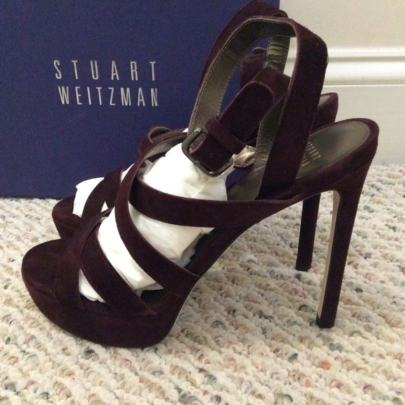 🆕 Stuart Weitzman purple wine platform heels- 8.5 - Picture 2 of 7